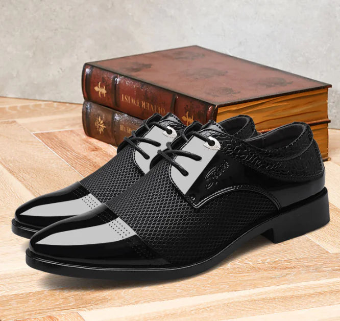 Shiny Pointed Dress Shoes for Men