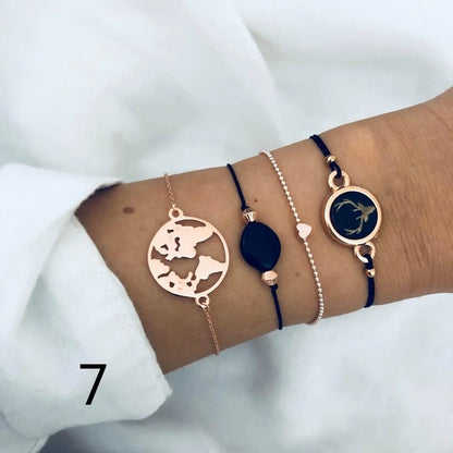 Beaded Chain Bracelet Set for Women