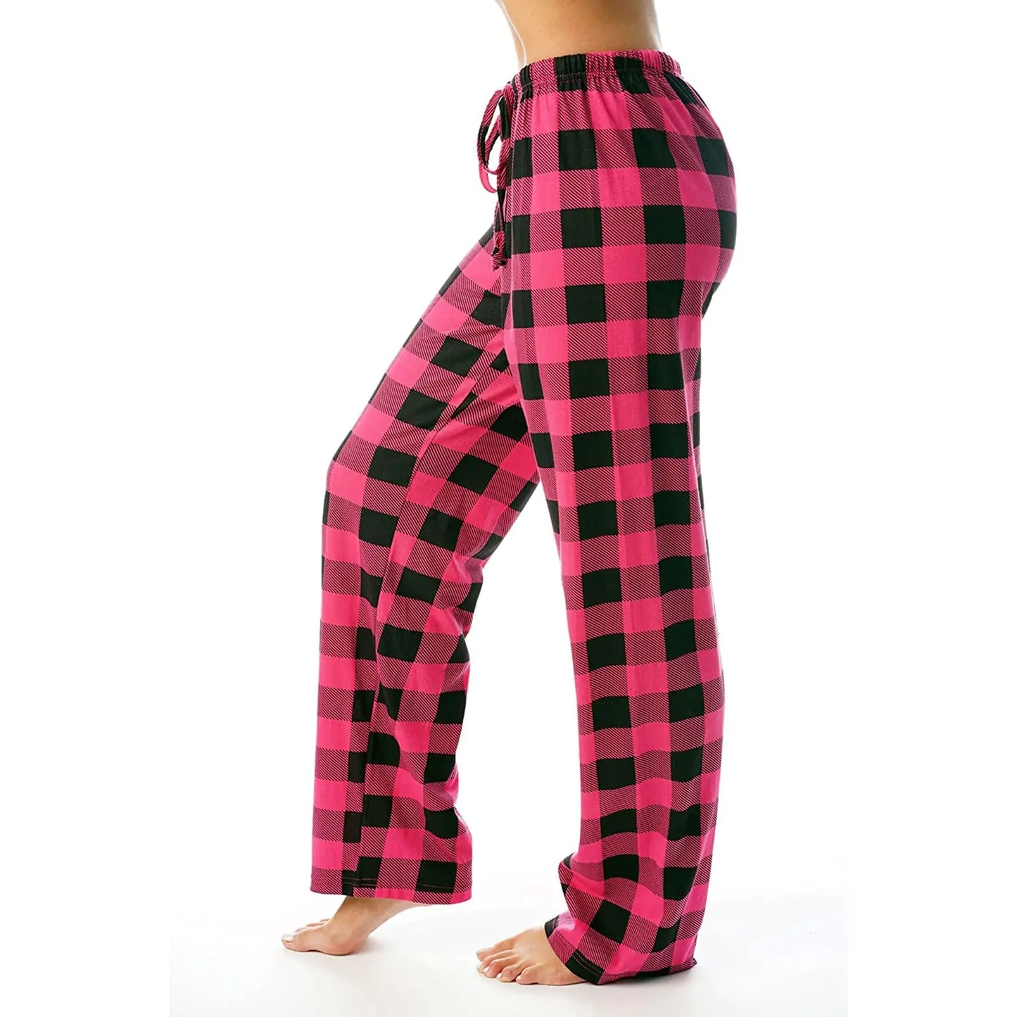 Plaid Pajama Pants Women Comfy Elastic Waist
