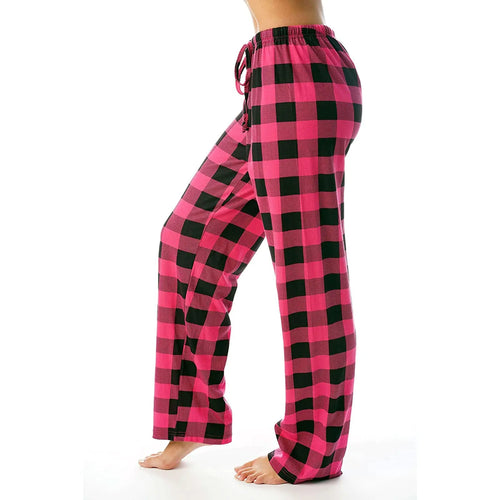 Plaid Pajama Pants Women Comfy Elastic Waist
