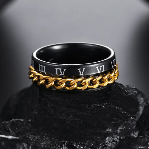 Fashion Roman Numerals Chain Ring