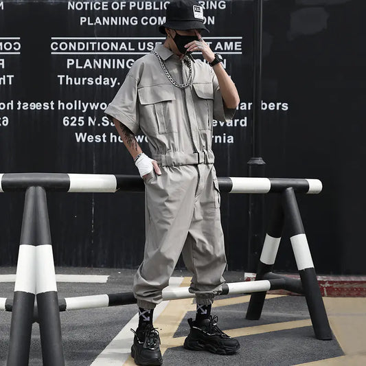 Japanese Functional Style Overalls for Men