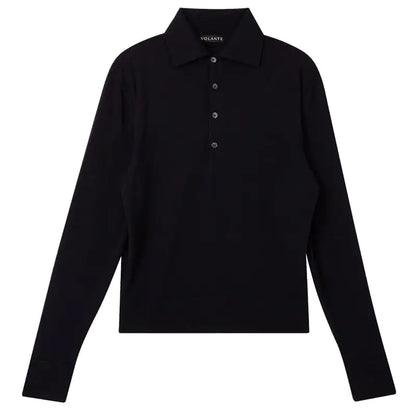 Slim Long-Sleeved Cotton Polo T-Shirt for Men