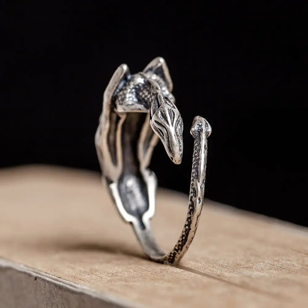 S925 Sterling Silver Exaggerated Dragon Ring