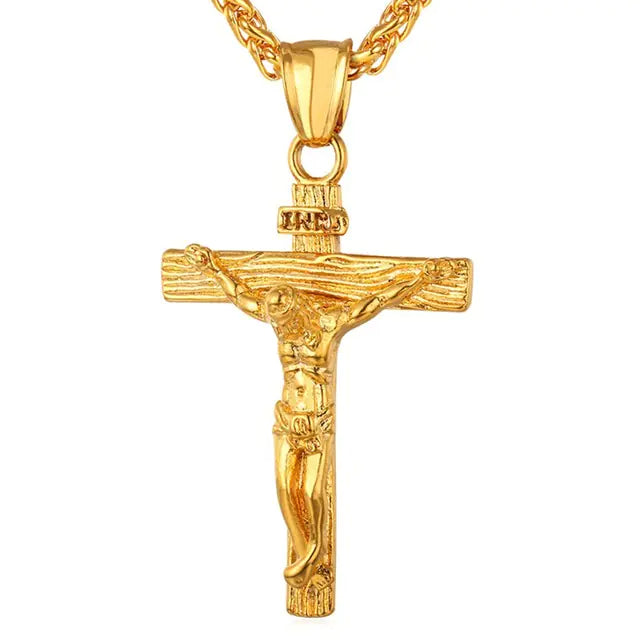 Vintage Cross Pendant Necklace for Men