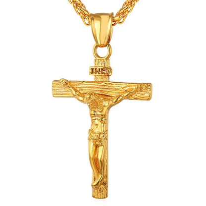 Vintage Cross Pendant Necklace for Men
