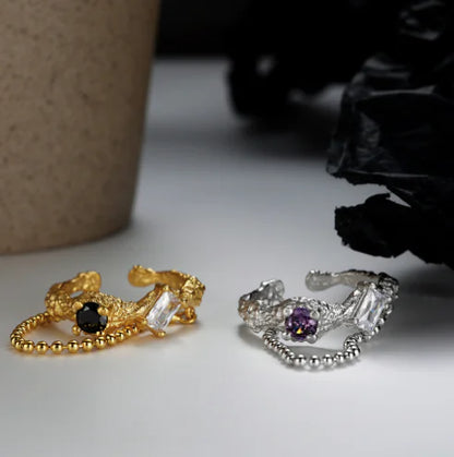 Fashion Texture Chain Ring for Women