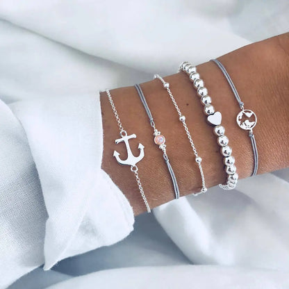 Beaded Chain Bracelet Set for Women