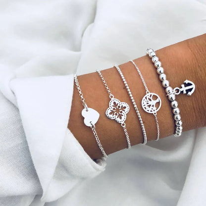 Beaded Chain Bracelet Set for Women