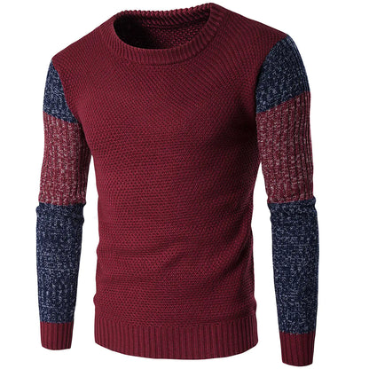 Fashionable Color-Matched Sweater for Men