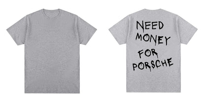 Vintage "Need Money" Funny Anime T-Shirt for Men
