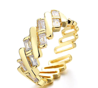 Retro Geometric Chain Ring for Women