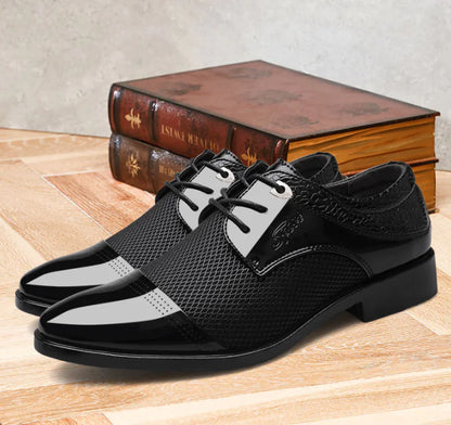 Shiny Pointed Dress Shoes for Men