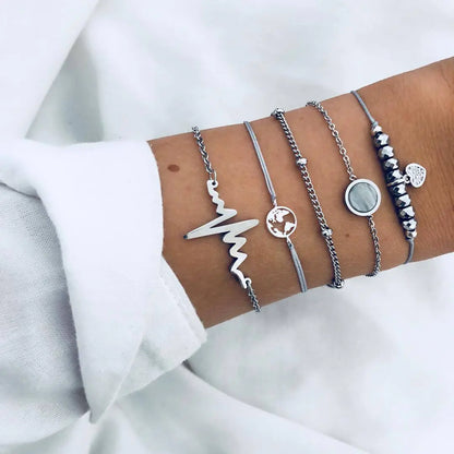 Beaded Chain Bracelet Set for Women