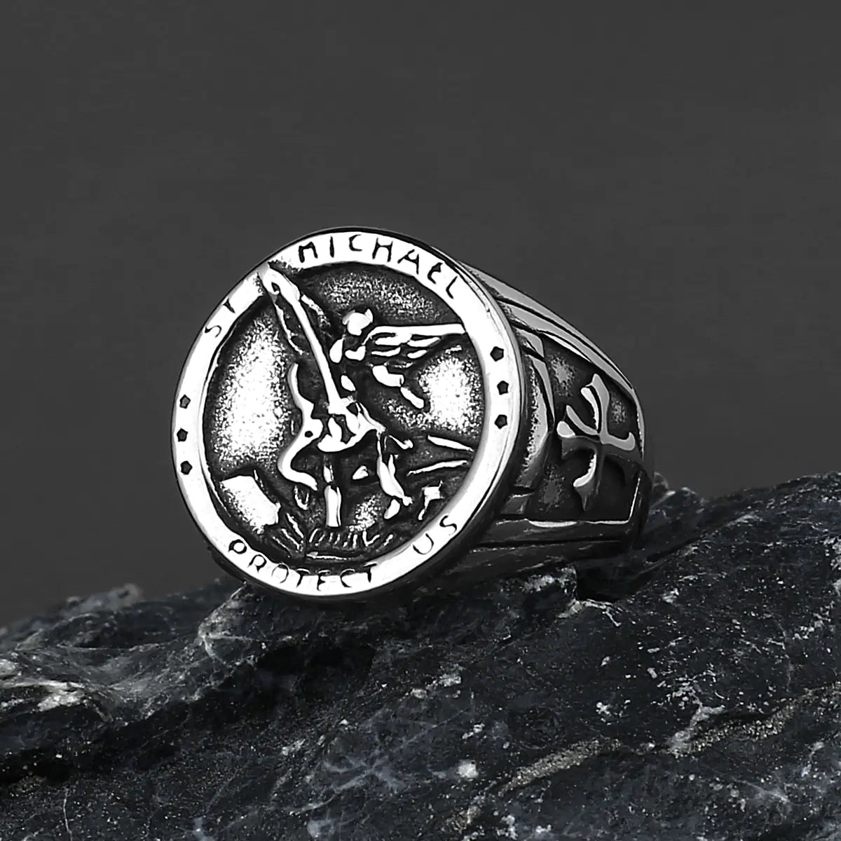 Vintage Silver Cross Ring for Men