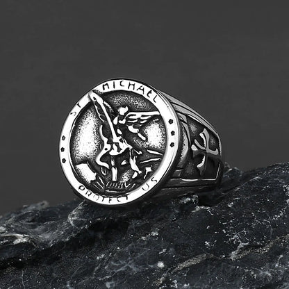 Vintage Silver Cross Ring for Men