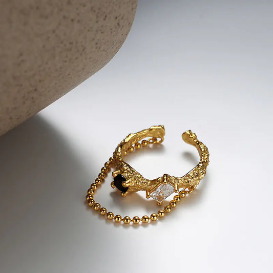 Fashion Texture Chain Ring for Women