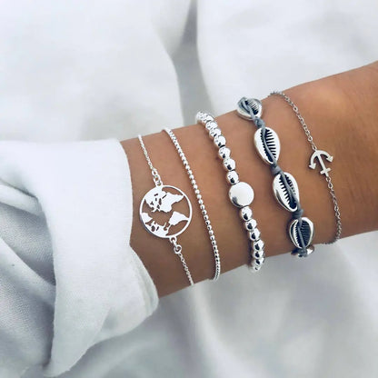 Beaded Chain Bracelet Set for Women