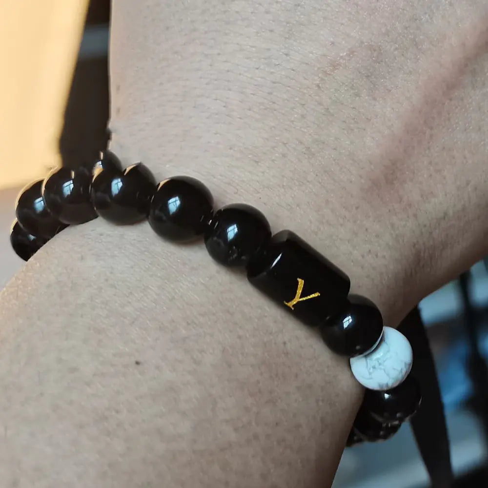 Natural Black Agate Bracelet for Men