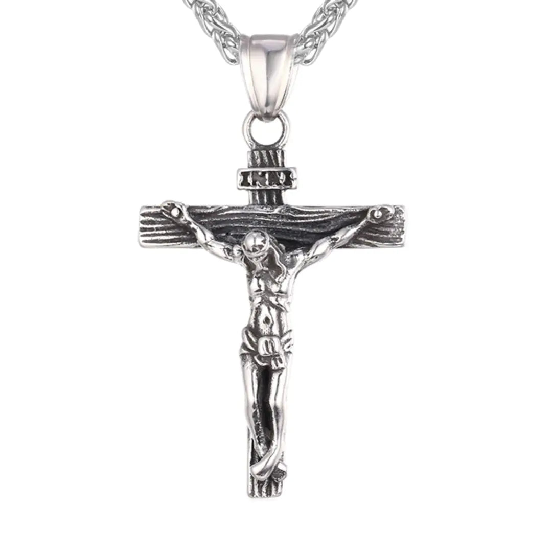 Vintage Cross Pendant Necklace for Men