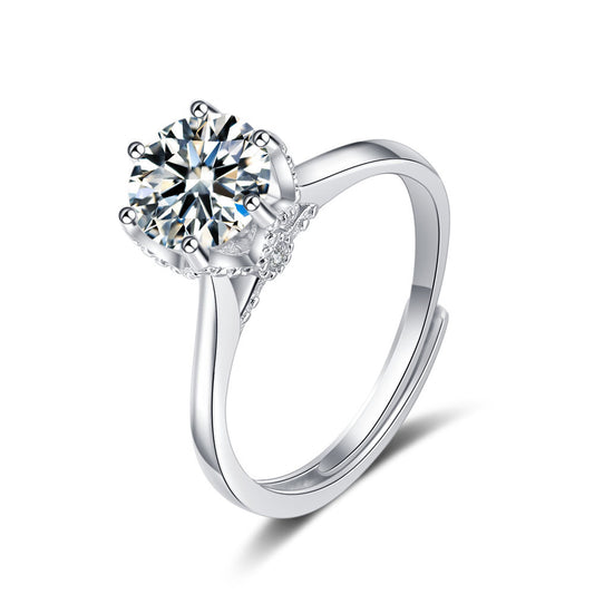 S925 Sterling Silver Ring with Diamonds