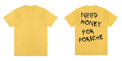 Vintage "Need Money" Funny Anime T-Shirt for Men