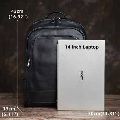 NUPUGOO Genuine Leather Casual Backpack for Men