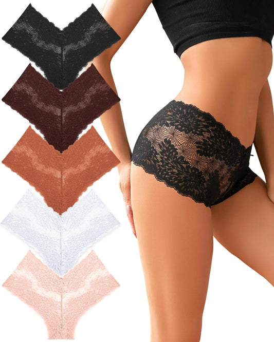 ALL OF ME Women Underwear Sexy Lace Boy Shorts V-Waist