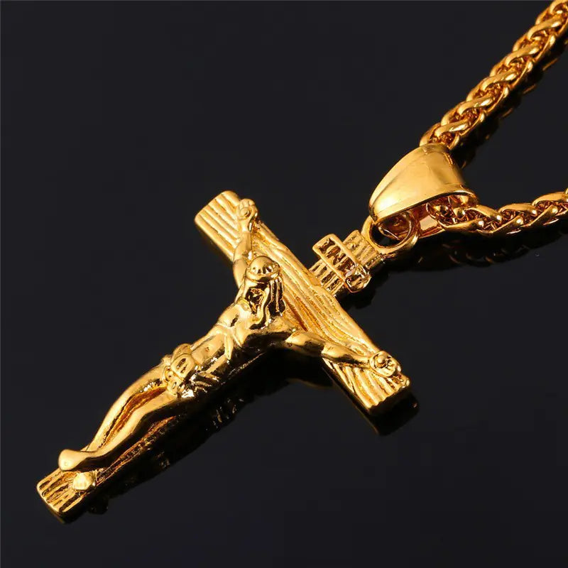 Vintage Cross Pendant Necklace for Men
