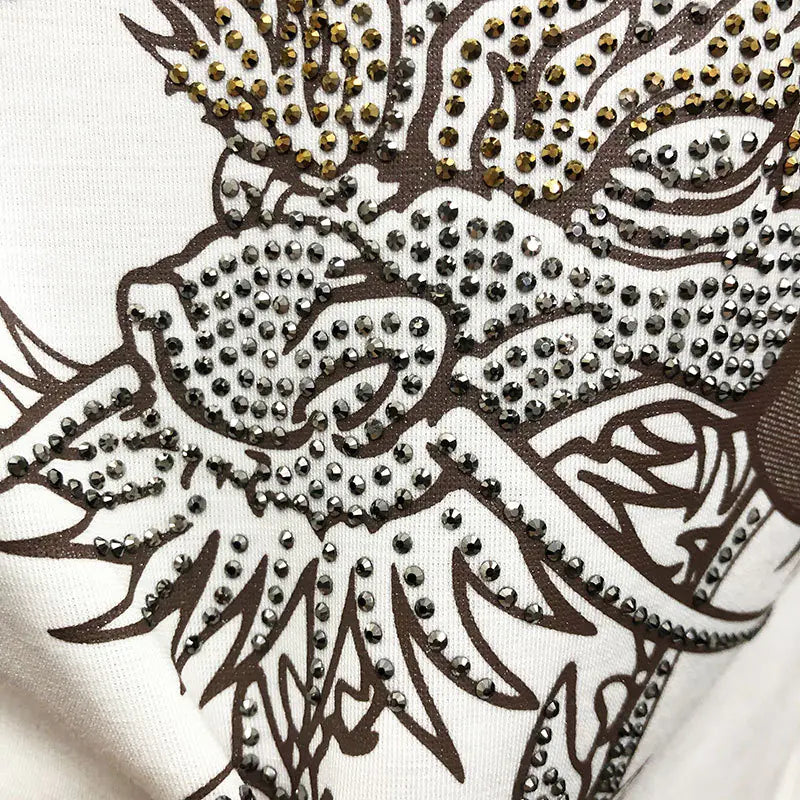 Dragon Rhinestone Short Sleeve T-Shirt for Men 2023