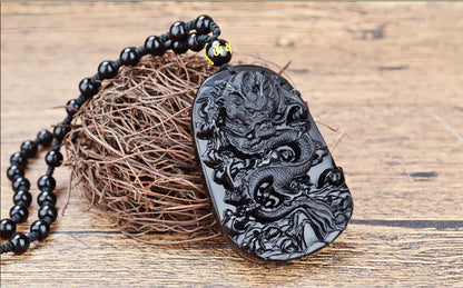 Crystal Bead Dragon Chain Necklace