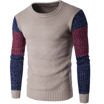 Fashionable Color-Matched Sweater for Men