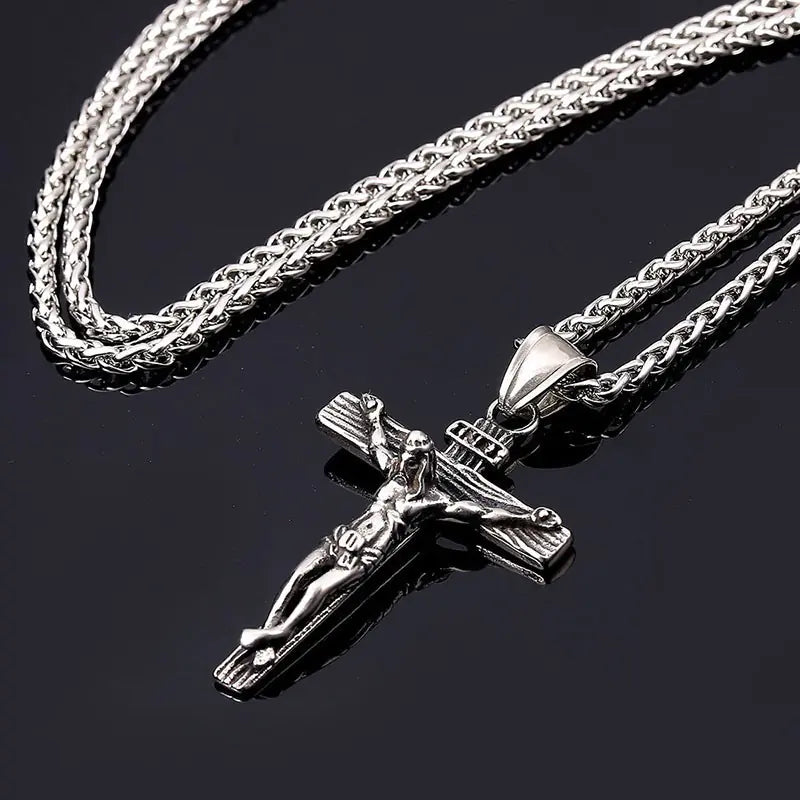 Vintage Cross Pendant Necklace for Men