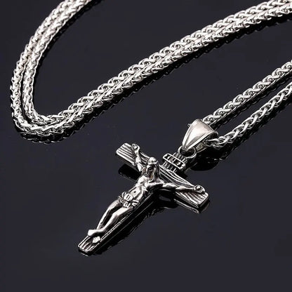 Vintage Cross Pendant Necklace for Men