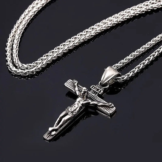 Vintage Cross Pendant Necklace for Men