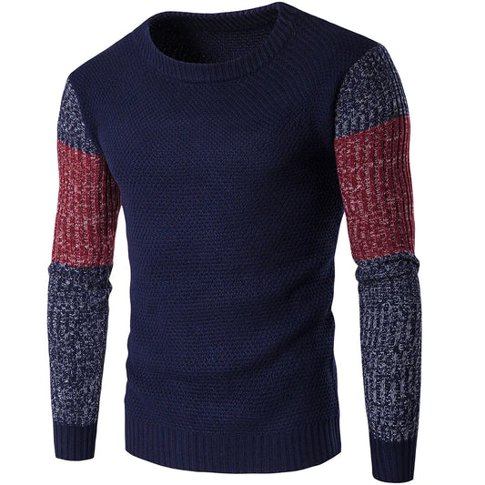 Fashionable Color-Matched Sweater for Men