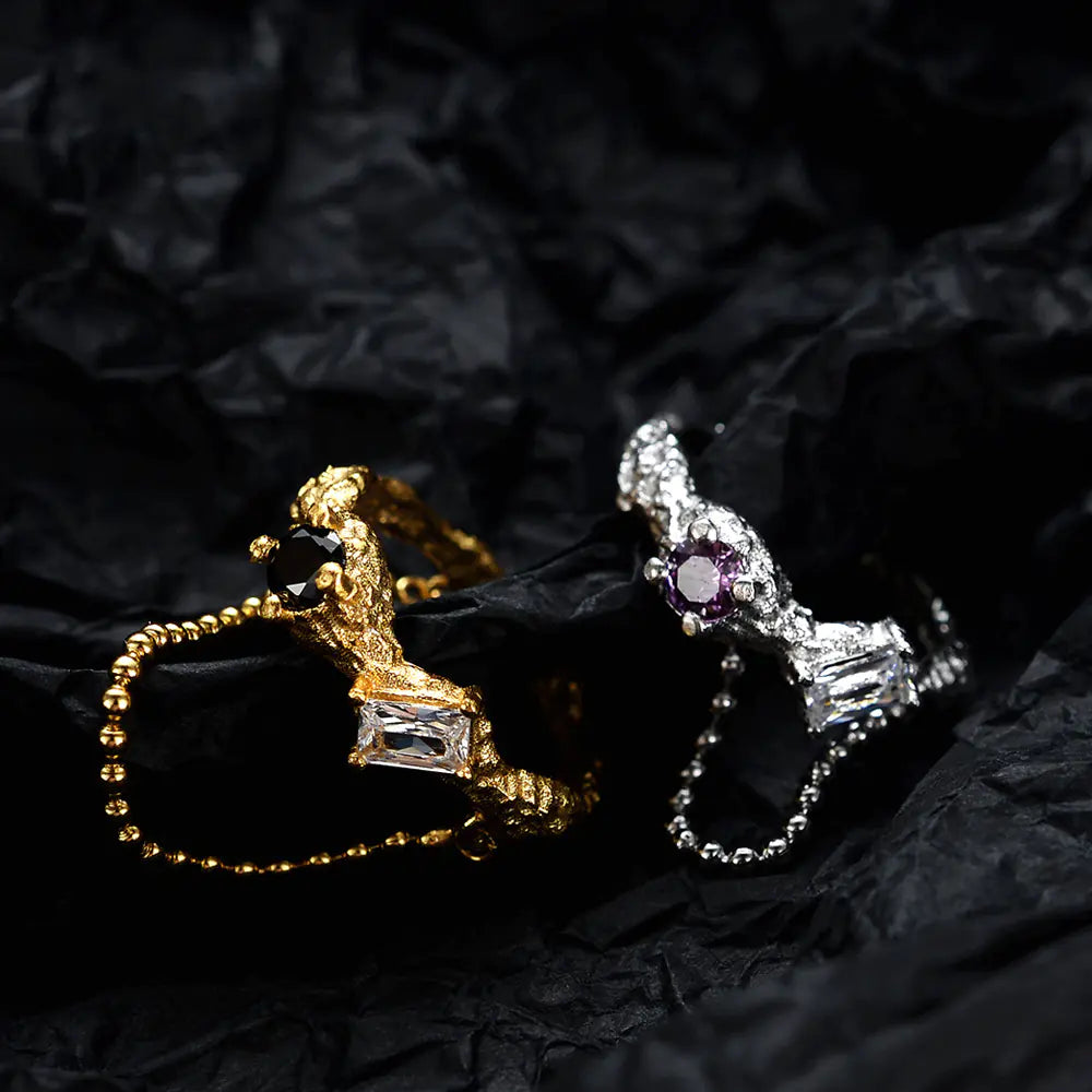 Fashion Texture Chain Ring for Women