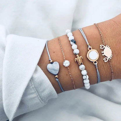 Beaded Chain Bracelet Set for Women