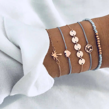 Beaded Chain Bracelet Set for Women