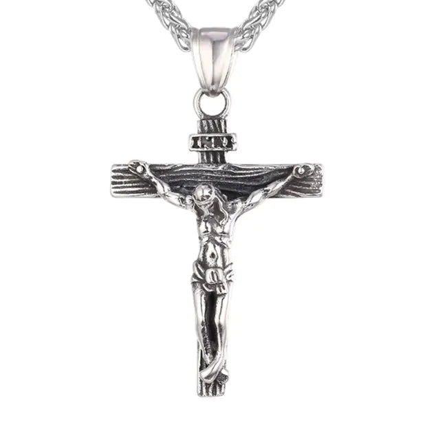 Vintage Cross Pendant Necklace for Men