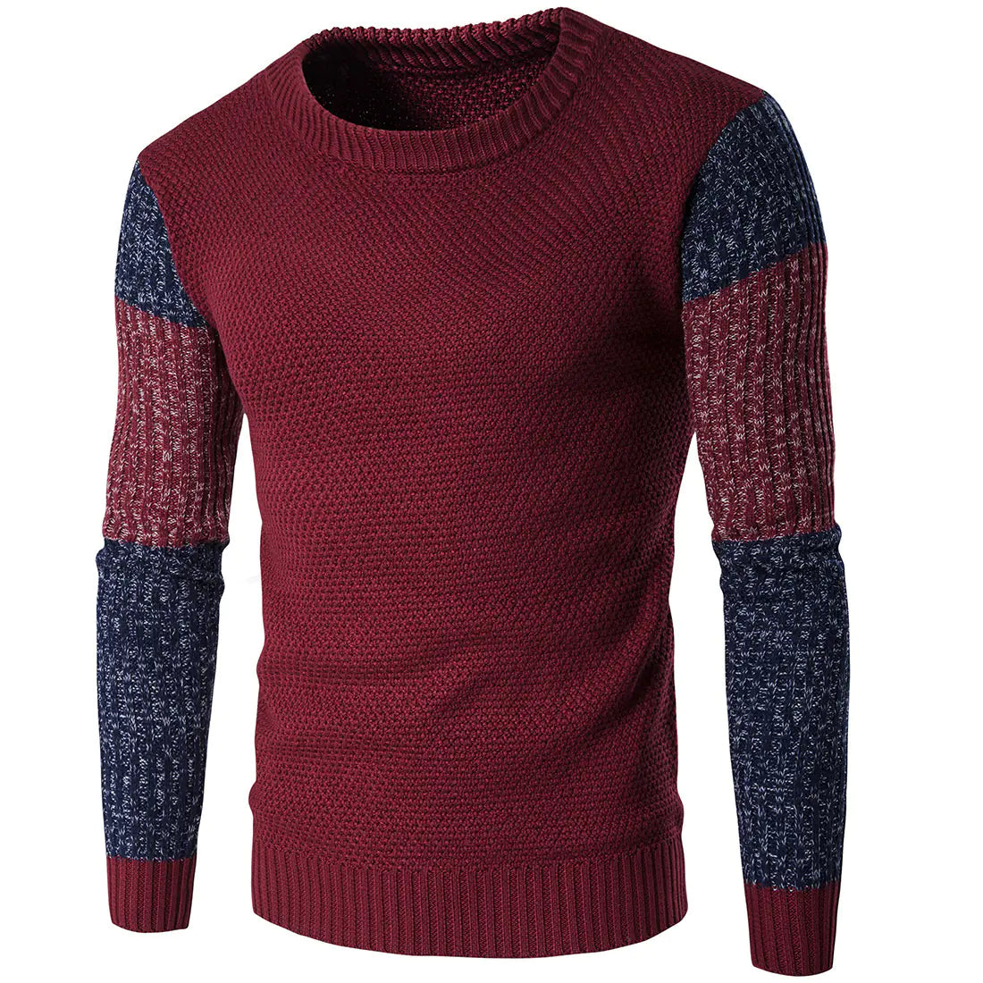Fashionable Color-Matched Sweater for Men