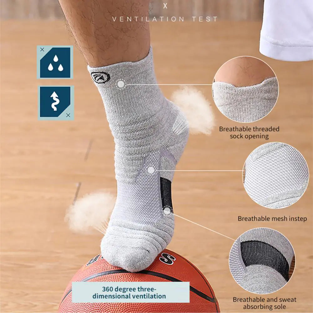 High Elastic Basketball Socks for Men - Outdoor Sports